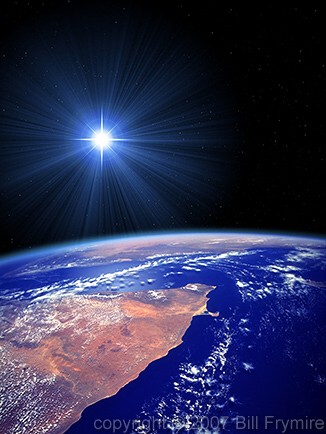 earth from space with star