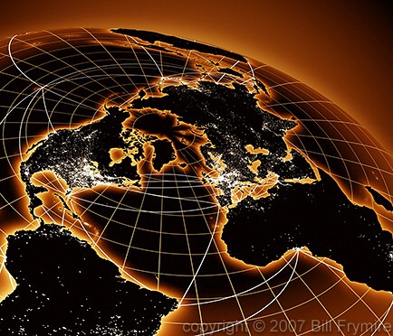 world globe showing population