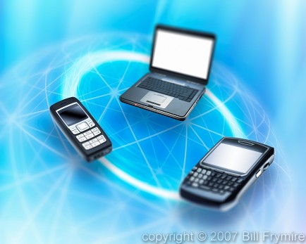 Cellular Phone, Laptop Computer and Blackberry