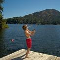 boy fishing off dock Shawnigan