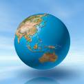 World Globe, Showing Pacific Rim <br />